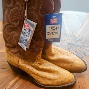 Men's Vintage Tony Lama Ostrich Western Boots Sz 9.5D